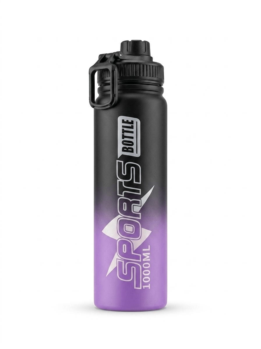 6f654bda-d66e-4227-aeac-029e0cdab9f10000000000.png Sport Shaker 1000ml - Lavender & Black | Large Gym Water Bottle - Image 1