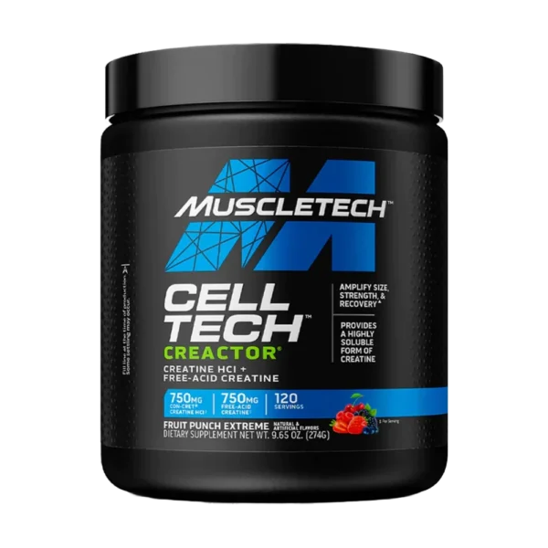 MuscleTech Cell-Tech Creactor 274g (120 Servings) | Dual Creatine Formula for Strength & Recovery