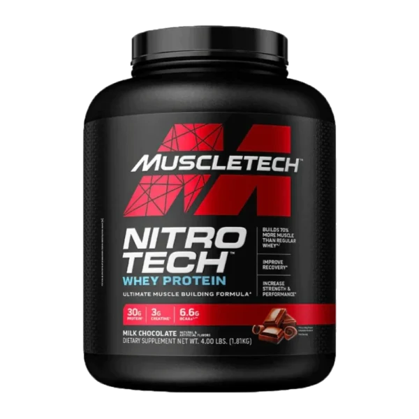 MuscleTech NitroTech Whey Protein 1.81kg | 30g Protein, Creatine & BCAAs | 40 Servings