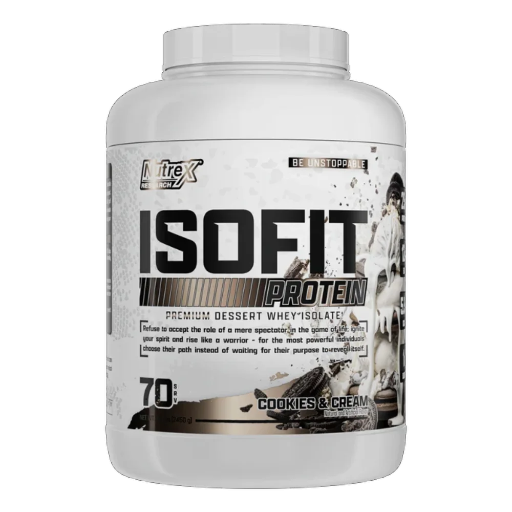 Nutrex-Research-IsoFit-2.3kg-70-Servings-Cookies-Cream.webp Nutrex Research IsoFit Whey Protein Isolate 2.3kg | 70 Servings - Image 1