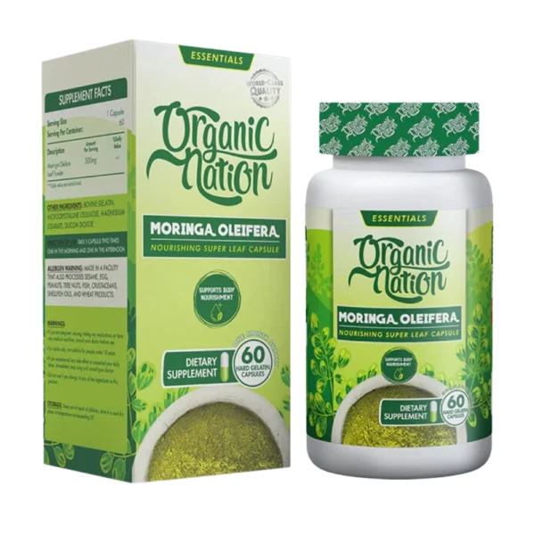 Organic Nation Moringa Oleifera 500mg | 60 Capsules