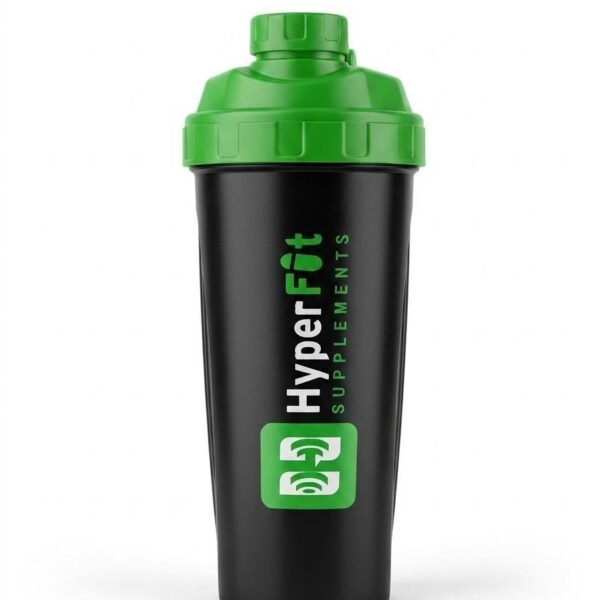 HyperFit Black Shaker 600ml | Gym Protein Shaker Bottle